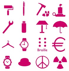 Bricolage, accessoire, symboles en 16 icônes
