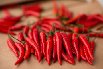 red chili peppers, closeup view