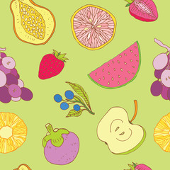 Seamless fruits background