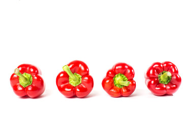 Red Peppers on white background