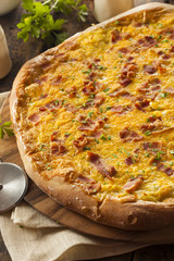 Homemade Breakfast Pizza with Bacon