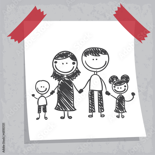 Dessin Famille Feutre Noir Fichier Vectoriel Libre De