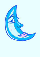 Moon, art vector illustration