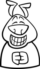 green dog cartoon coloring page