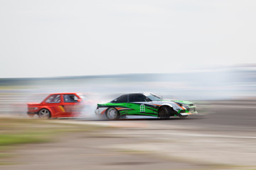 Fototapeta na wymiar drift racing