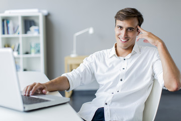 Young man in the office