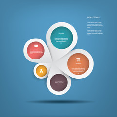 Round white infographics