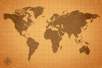 Vintage World Map Illustration