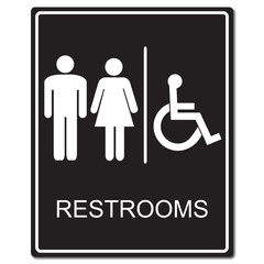 Obraz premium Restrooms sign vector illustration