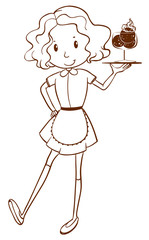 A simple sketch of a waitress