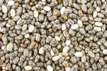 Background closeup of dried chia seeds