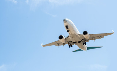 Aircraft on final approach. Southern Airport of Tenerife