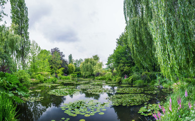 Naklejka premium Giverny, France. Wonderful panoramic view of Monet's garden and