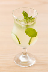 cocktail with lime and mint