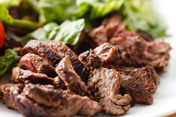 Salad with Sliced Beef and Cherry Tomato