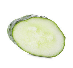Fresh slice cucumber isolated on white background