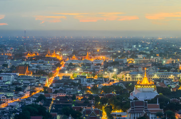 Beautiful temple and wat Phra keao in Bangkok at twilight
