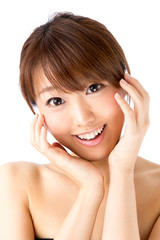 attractive asian woman skin care image