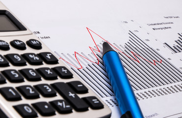 Obraz premium financial analysis concept including statistics graphs charts