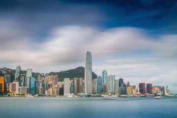 Naklejka premium Aerial view of Hong Kong city