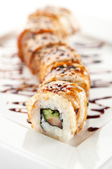 Salmon and Smoked Eel Maki Sushi