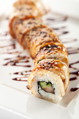 Salmon and Smoked Eel Maki Sushi