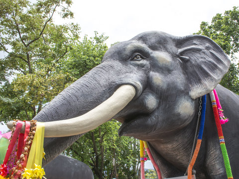 Statue of Thai Elephant  in the temple