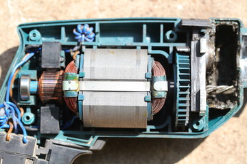 electric drill unassembled