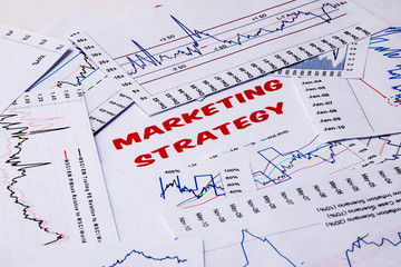 marketing strategy concept  displayed in graphs and charts