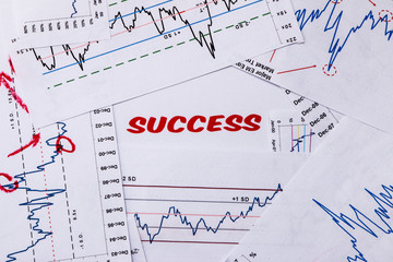 success concept displayed in graphs and charts
