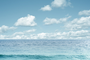 Sea and White Cloud Sky Background