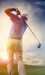 Tableaux ronds sur plexiglas Golf Golfer