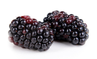 Delicious blackberries isolate on white
