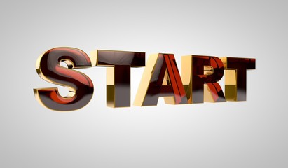 3d golden word - start