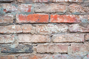 Background of red brick wall pattern texture