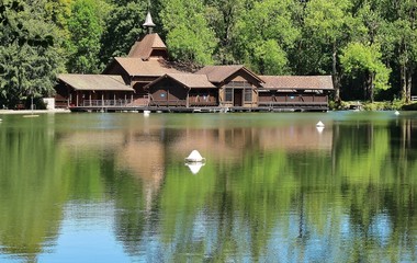 Fototapeta premium Badehaus Drei Weihern St. Gallen