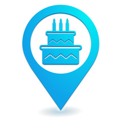 anniversaire sur symbole localisation bleu