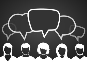 Tafel Köpfe Sprechblasen