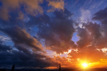 Fototapeta na wymiar Sunset Cloudscape Backdrop