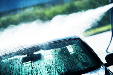 Washing Car in Car Wash