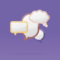 Set of colorful speech bubbles