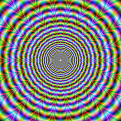 Circular Psychedelic Neon Ripples
