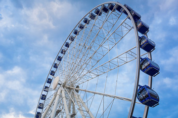 Ferris wheel at sunset in Gdansk, Poland