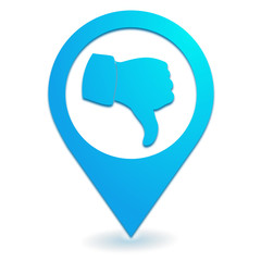 Fototapeta premium avis négatif sur symbole localisation bleu