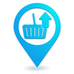 retirer du panier sur symbole localisation bleu