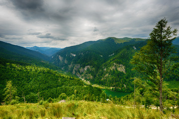 Fototapeta premium beautiful mountain landscape with dramatic clouds