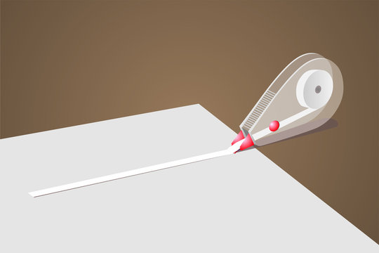 Corrector sobre papel. Ilustraci&oacute;n vectorial