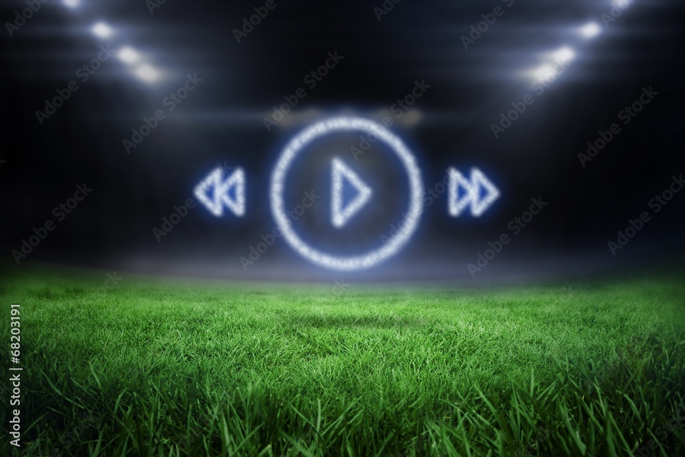 Poster Composite image of cloud in shape of music player menu