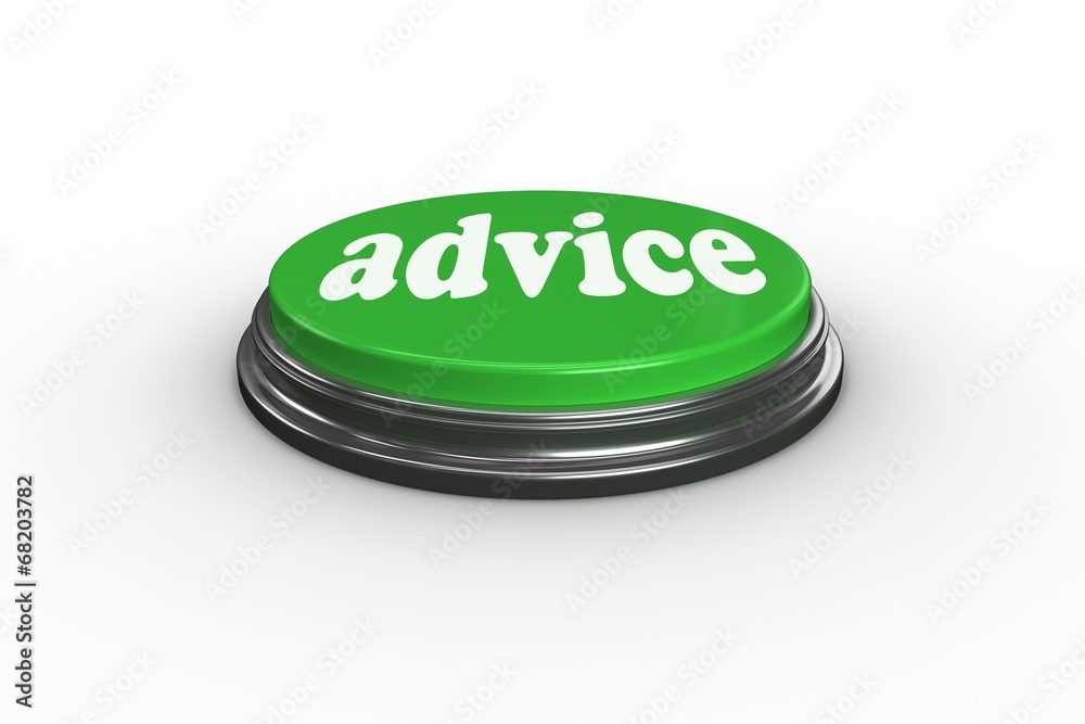Poster Advice on digitally generated green push button