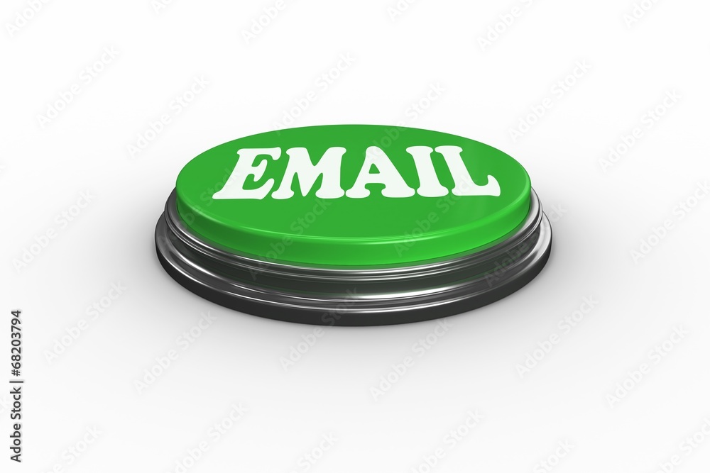 Poster Email on digitally generated green push button